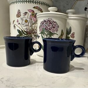 Fiesta | Fiestaware | cobalt Blue Ceramic Mugs trigger ring o handle